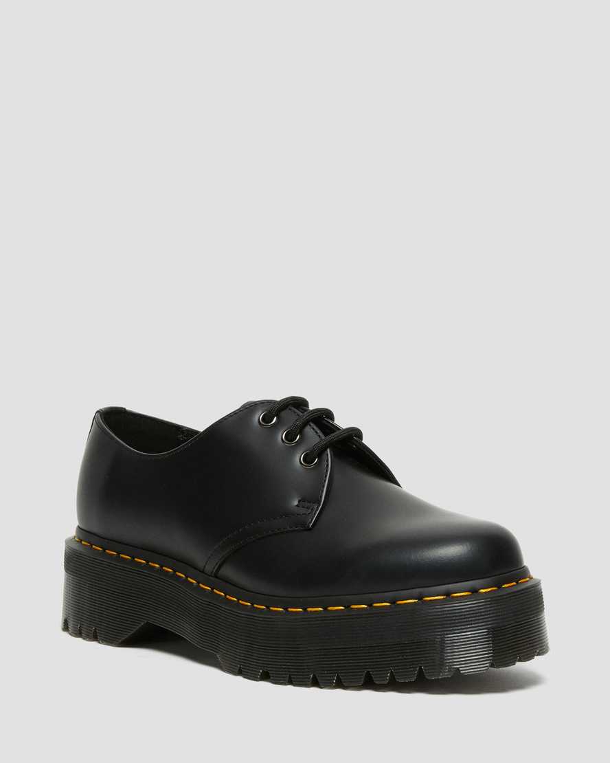 Dr. Martens 1461 Smooth Nahka Miesten Platform Kengät - Mustat Kengät [785-HAMGLF]